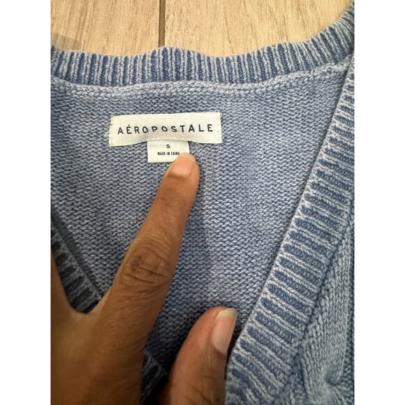 Aeropostale Oversized Sweater vest. Pale blue. Size Small - Picture 3 of 6